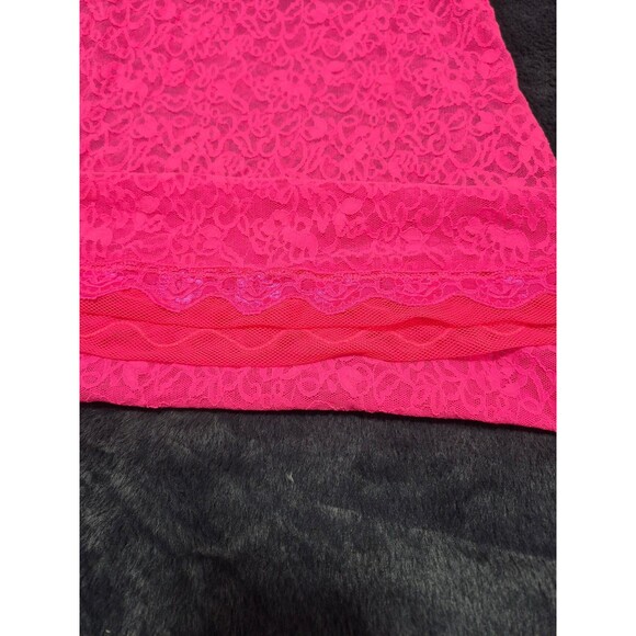 VS Victoria Secret Hit Neon Pink lingerie Nighty see through lace dress vintage - Picture 3 of 5